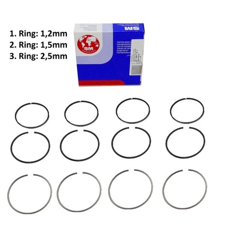 Piston ring set standard - 4x,